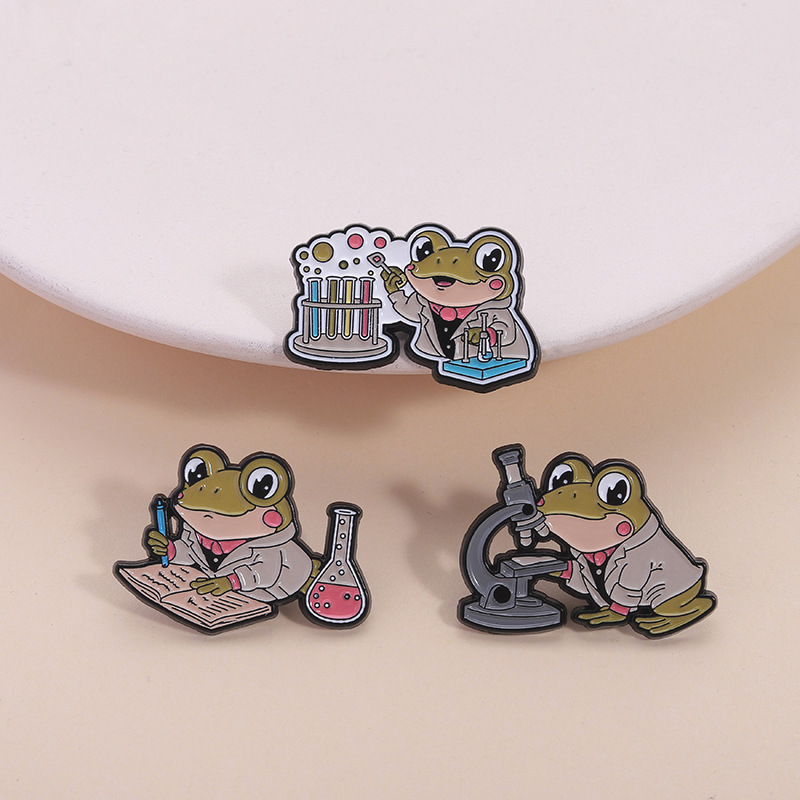 Science Buddies - Pin esmaltado de rana para laboratorio