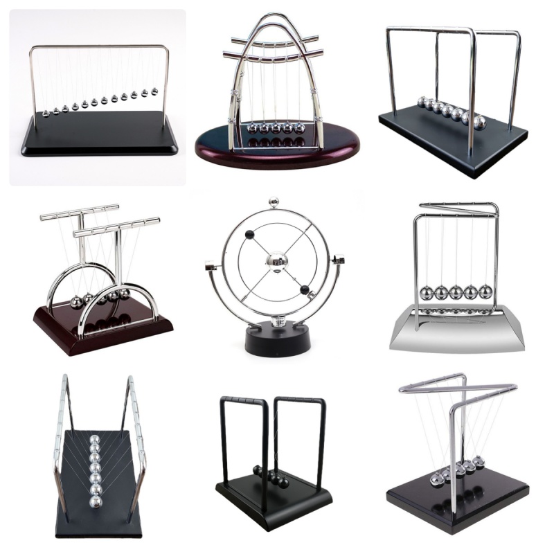 Newton Cradle Large - Péndulo de Newton, soporte de Metal,