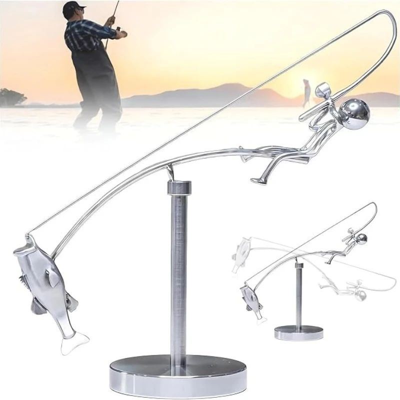 Newton Cradle Large - Escultura de Equilibrio Metálica, Gran Arte
